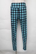 NieR Clothing / チェックレギンスパンツ  黒ｘブルー S-25-11-30-057-PU-PA-HR-ZS
