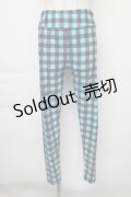 【SALE】NieR CLOTHING / チェックレギンスパンツ  黒ｘブルー S-25-11-30-057-PU-PA-HR-ZT044