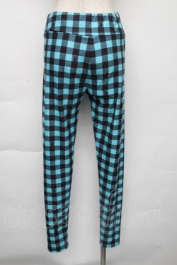 画像2: NieR Clothing / チェックレギンスパンツ  黒ｘブルー S-25-11-30-057-PU-PA-HR-ZS