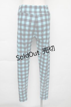 画像2: 【SALE】NieR CLOTHING / チェックレギンスパンツ  黒ｘブルー S-25-11-30-057-PU-PA-HR-ZT044