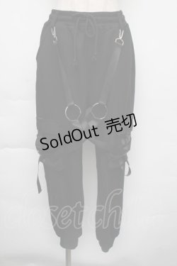画像1: KRY CLOTHING / ハーネス付きスウェットパンツ  黒 S-25-11-30-058-EL-PA-HR-ZS