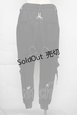 画像2: KRY CLOTHING / ハーネス付きスウェットパンツ  黒 S-25-11-30-058-EL-PA-HR-ZS