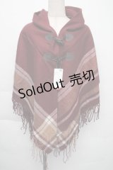 axes femme / サイドラインポンチョ  ワイン S-25-11-30-060-AX-TO-HR-ZS