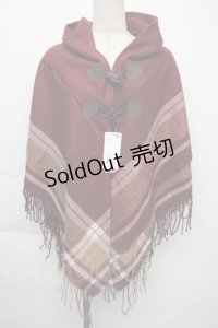 axes femme / サイドラインポンチョ  ワイン S-25-11-30-060-AX-TO-HR-ZS