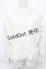 axes femme / 総レースキャンディ袖プルオーバー  キナリ S-25-11-30-006-AX-BL-HR-ZS