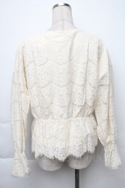 画像2: axes femme / 総レースキャンディ袖プルオーバー  キナリ S-25-11-30-006-AX-BL-HR-ZS