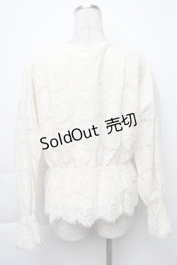 画像2: axes femme / 総レースキャンディ袖プルオーバー  キナリ S-25-11-30-006-AX-BL-HR-ZS