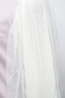 画像3: axes femme / ネックレス付袖チュールプルオーバー  ラベンダー S-25-11-30-012-AX-TO-HR-ZS