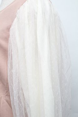 画像3: axes femme / ネックレス付袖チュールプルオーバー  アワピンク S-25-11-30-013-AX-TO-HR-ZS