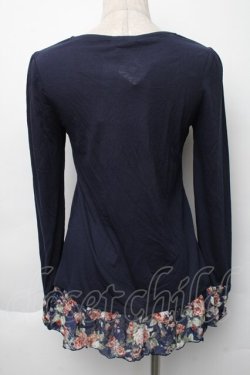 画像2: axes femme / レースデザイントップス  紺 S-25-11-30-017-AX-TO-AS-ZS