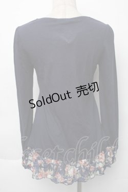 画像2: axes femme / レースデザイントップス  紺 S-25-11-30-017-AX-TO-AS-ZS