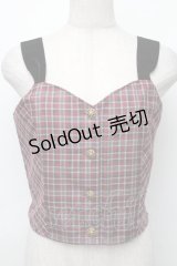 axes femme / タータンチェックビスチェ  ワイン S-25-11-30-018-AX-TO-HR-ZS