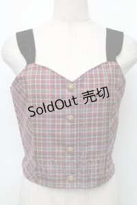 axes femme / タータンチェックビスチェ  ワイン S-25-11-30-018-AX-TO-HR-ZS