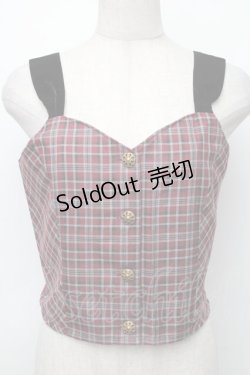 画像1: axes femme / タータンチェックビスチェ  ワイン S-25-11-30-018-AX-TO-HR-ZS