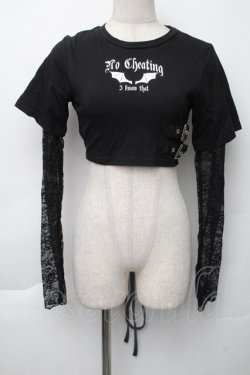 画像1: Ank Rouge / レイヤードショートトップス  黒 S-25-11-30-019-CA-TO-HR-ZS