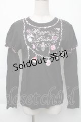 LOLITA / プリントカットソー  黒ｘピンク S-25-11-30-020-LO-BG-HR-ZS