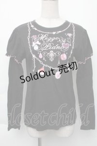 LOLITA / プリントカットソー  黒ｘピンク S-25-11-30-020-LO-BG-HR-ZS