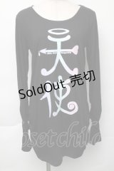 SEX POT ReVeNGe / 天使プリントカットソー S 黒 S-25-11-30-021-SP-TS-HR-ZS