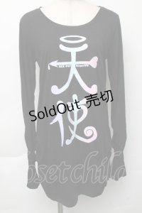 SEX POT ReVeNGe / 天使プリントカットソー S 黒 S-25-11-30-021-SP-TS-HR-ZS