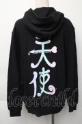 SEX POT ReVeNGe / 天使プリントパーカー  黒 S-25-11-30-022-SP-TS-HR-ZS