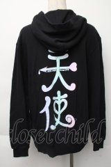 SEX POT ReVeNGe / 天使プリントパーカー  黒 S-25-11-30-022-SP-TS-HR-ZS