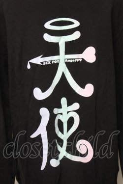 画像2: SEX POT ReVeNGe / 天使プリントパーカー  黒 S-25-11-30-022-SP-TS-HR-ZS