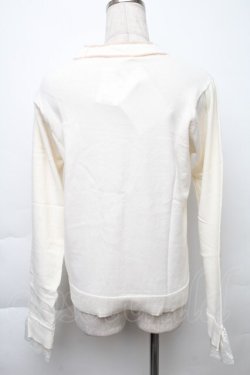 画像2: axes femme / 配色ボータイハイゲージニット  オフ S-25-11-30-003-AX-TO-HR-ZS