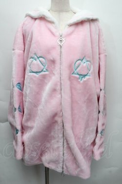 画像1: LISTEN FLAVOR / エンジェルセーラーボアブルゾン  ピンクｘ白 S-25-11-30-025-PU-TO-HR-ZS