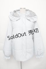 Whinny / 爆リボンわたあめアウター  サックス S-25-11-30-028-PU-CO-HR-ZS