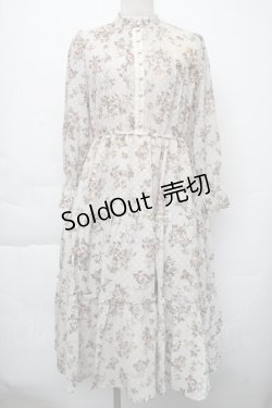 画像1: axes femme / レース襟付花柄ロングワンピース  キナリ S-25-11-30-031-AX-OP-HR-ZS