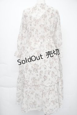 画像2: axes femme / レース襟付花柄ロングワンピース  キナリ S-25-11-30-031-AX-OP-HR-ZS