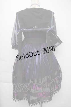 画像2: 中国ロリータ / チュールセーラーワンピース  黒ｘ紫 S-25-11-30-032-LO-OP-HR-ZS