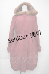 axes femme / フロント刺繍モッズコート  赤 S-25-11-30-034-AX-CO-HR-ZS