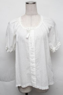 画像1: PINK HOUSE / ローンパフスリーブブラウス  白 S-25-12-01-001-LO-BL-SA-ZS