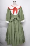 画像1: 【SALE】Favorite / ハサミ風リボンのお裁縫デザインワンピース  グリーン S-25-12-01-033-LO-OP-HR-ZT048 (1)