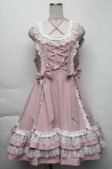 DearMyLoveEmily / ミルフィーユフリルジャンパースカート LL ピンク S-25-12-01-039-LO-OP-HR-ZS