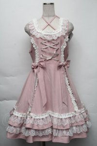 DearMyLoveEmily / ミルフィーユフリルジャンパースカート LL ピンク S-25-12-01-039-LO-OP-HR-ZS