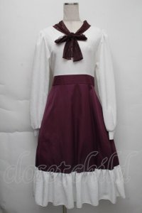 HirokoTokumine / レースカラーワンピース  ワインｘ白 S-25-12-01-040-LO-OP-AS-ZS