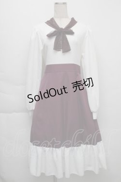 画像1: 【SALE】HirokoTokumine / レースカラーワンピース  ワインｘ白 S-25-12-01-040-LO-OP-AS-ZT516