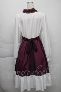 画像2: HirokoTokumine / レースカラーワンピース  ワインｘ白 S-25-12-01-040-LO-OP-AS-ZS