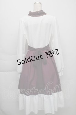 画像2: 【SALE】HirokoTokumine / レースカラーワンピース  ワインｘ白 S-25-12-01-040-LO-OP-AS-ZT516