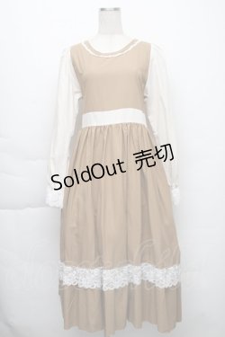 画像1: HirokoTokumine / ローズレースワンピース  ベージュ S-25-12-01-045-LO-OP-AS-ZS