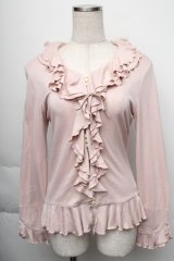 INGEBORG / ダブルフリルカーディガン  ピンク S-25-12-01-009-LO-TO-SA-ZT143