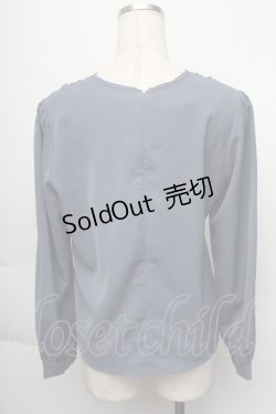 画像2: 【SALE】an another angelus / ラインヨークプルオーバーブラウス  ブルーグレー S-25-12-01-010-CA-BL-AS-ZT037