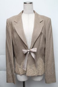 INGEBORG / 裾レースジャケット L ブラウン S-25-12-01-011-LO-JA-SA-ZT037