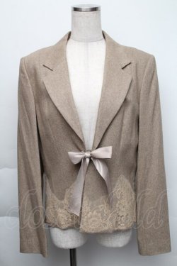 画像1: INGEBORG / 裾レースジャケット L ブラウン S-25-12-01-011-LO-JA-SA-ZT037