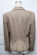画像2: 【SALE】INGEBORG / 裾レースジャケット L ブラウン S-25-12-01-011-LO-JA-SA-ZT037 (2)