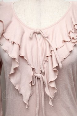 画像3: INGEBORG / ダブルフリル襟リボンカットソー  ピンク S-25-12-01-013-LO-TO-SA-ZT032