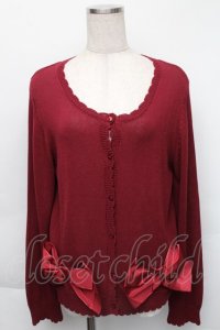 PINK HOUSE / サイドリボンニットカーディガン  ボルドー S-25-12-01-014-LO-TO-SA-ZT037