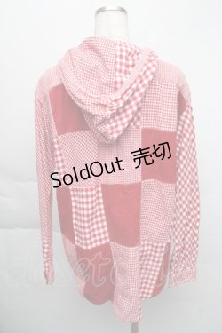 画像2: PINK HOUSE / チェックパーカー付きシャツ  レッド S-25-12-01-016-LO-BL-SA-ZS